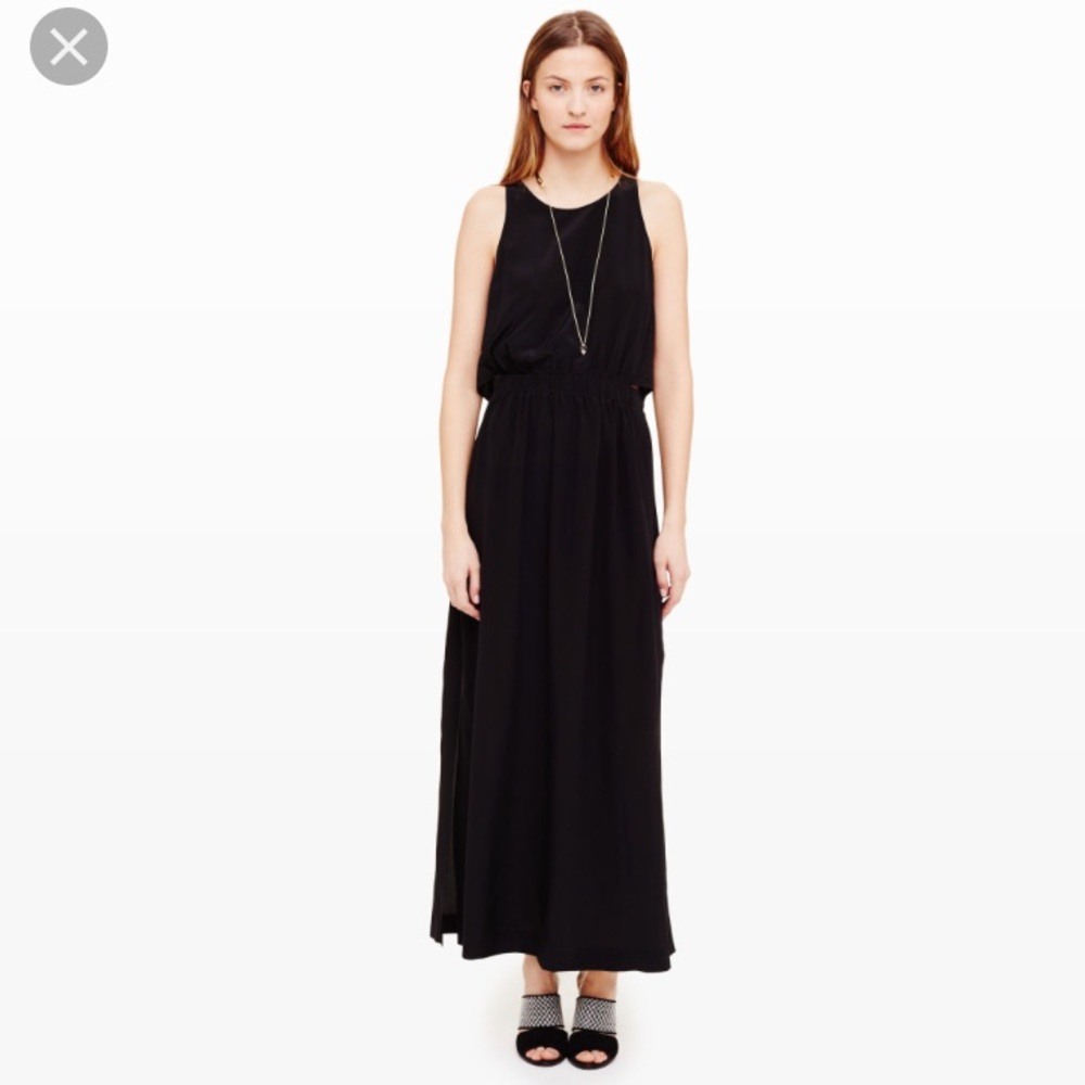 Club Monaco open back black maxi dress